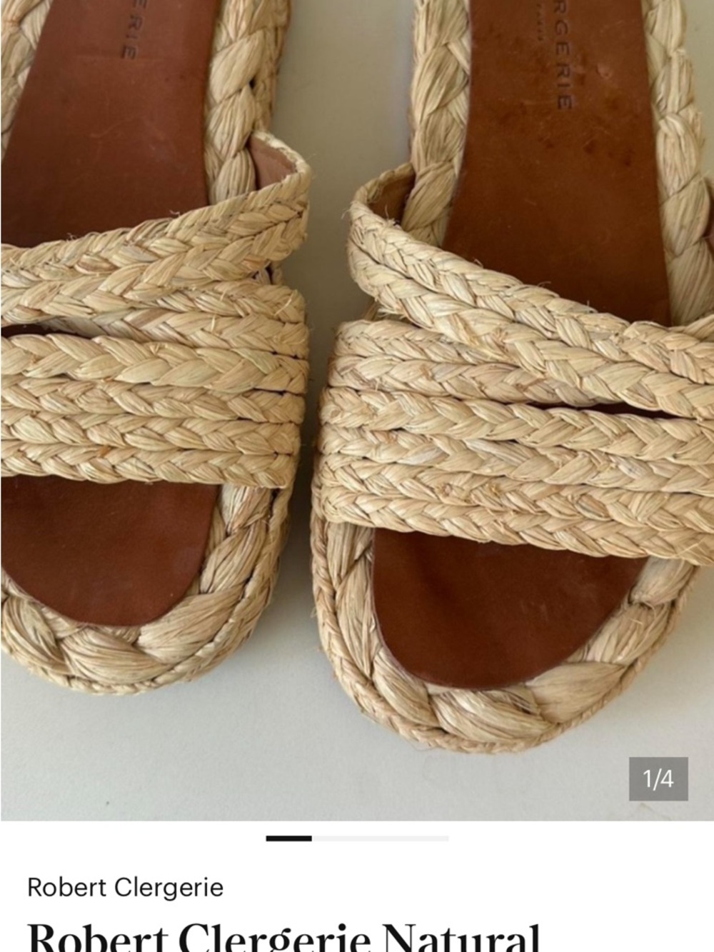 Robert Clergerie Natural Braided Raffia Slide Sandals - Neutral